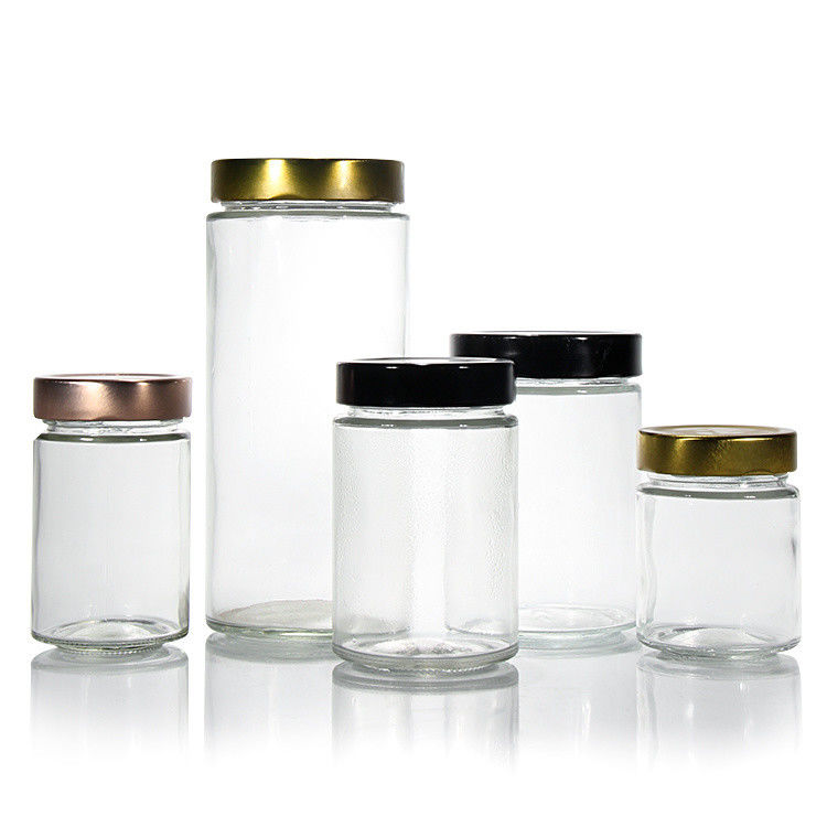 Ingrosso 750Ml 1000Ml Grande Dimensione Rotonda Freddatura RettaVaso di vetro con coperchio metallico