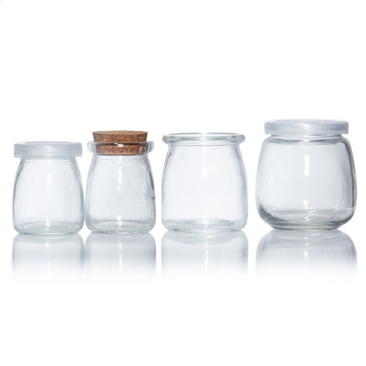 Piccoli contenitori in vetro trasparente con coperchio di sughero 7 oz 200 ml