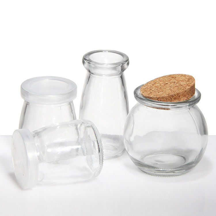 Produttore OEM Vaso di budino di vetro Vaso di spezie Vaso di sughero Copri di sughero 50ml 100ml 150ml