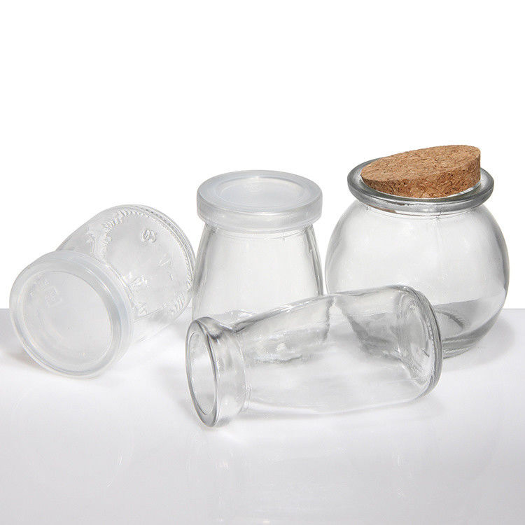 Produttore OEM Vaso di budino di vetro Vaso di spezie Vaso di sughero Copri di sughero 50ml 100ml 150ml