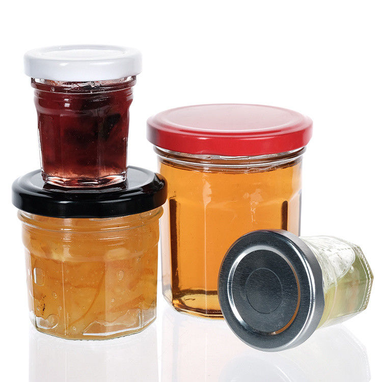 Bottine per conservare marmellata con sigillo elevato Bottine per conservare marmellata con coperchio in alluminio