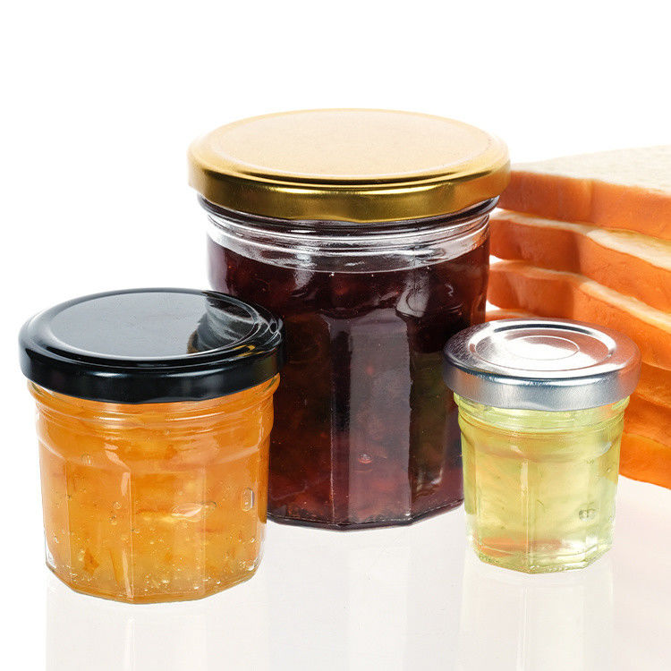 Bottine per conservare marmellata con sigillo elevato Bottine per conservare marmellata con coperchio in alluminio