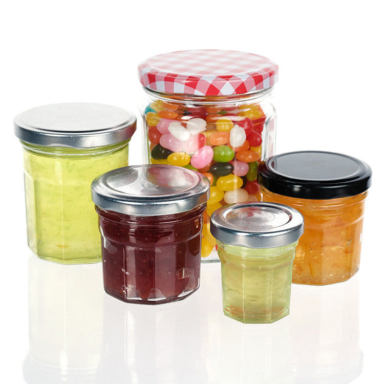 Prezzo di fabbrica Vaso di imballaggio per alimenti trasparente Vaso di vetro rotondo di dimensioni multiple