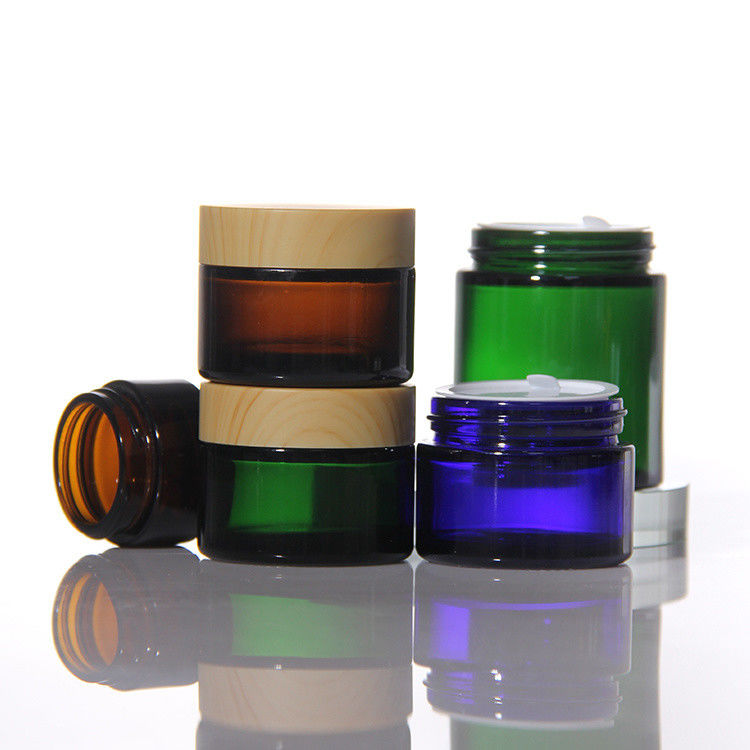 Vaso di vetro Crema Logo personalizzabile Vaso di crema Bottiglie cosmetiche Per idratante 50g 100g 200g
