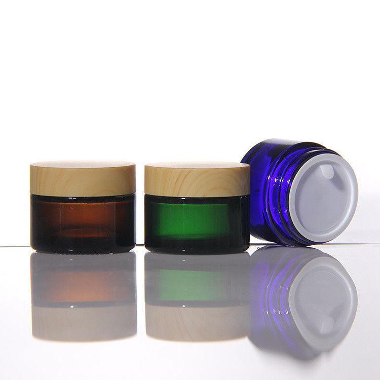 Vaso di vetro Crema Logo personalizzabile Vaso di crema Bottiglie cosmetiche Per idratante 50g 100g 200g