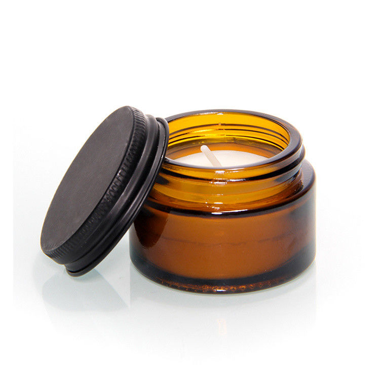 Alte qualità all'ingrosso OEM Odm accettabile 100ml 250ml Amber Glass Candle Jar For Candle