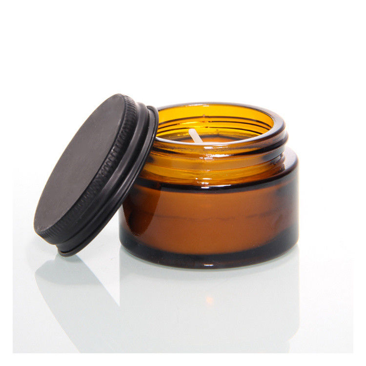 Alte qualità all'ingrosso OEM Odm accettabile 100ml 250ml Amber Glass Candle Jar For Candle