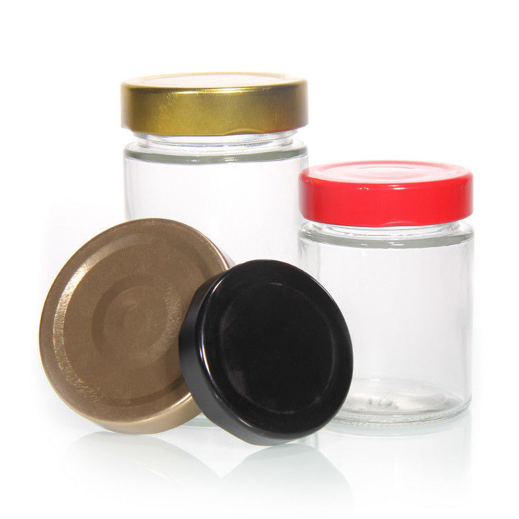 Logo personalizzato 38mm 43mm 48mm 53mm 58mm 63mm 70mm 82mm Cappucci a vite d'oro Cappuccio a cerniera di metallo per barattolo di vetro