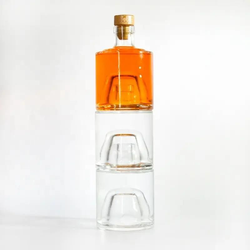 Bottiglie di vino rosso e alcool di vetro con sughero 750 ml personalizzate
