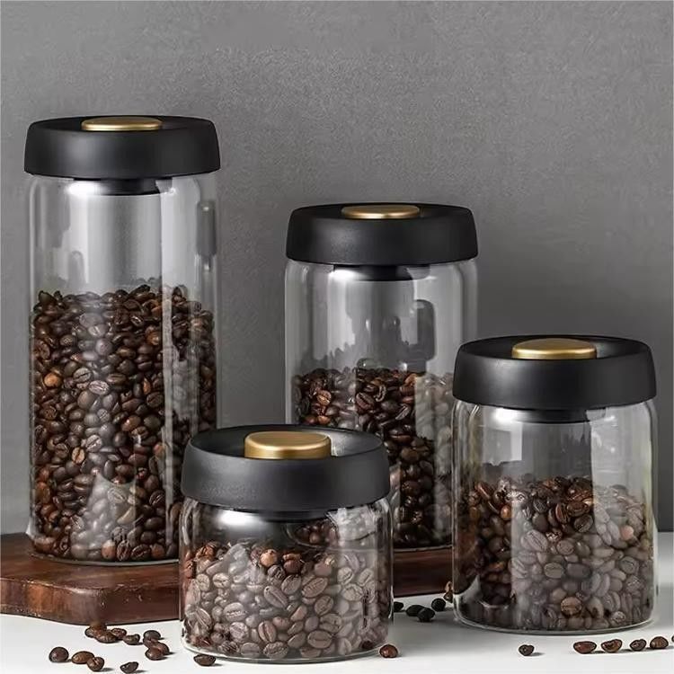 500 ml di barattolo di caffè in vetro borosilicato per i chicchi di caffè e il deposito in cucina