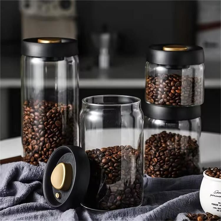 500 ml di barattolo di caffè in vetro borosilicato per i chicchi di caffè e il deposito in cucina