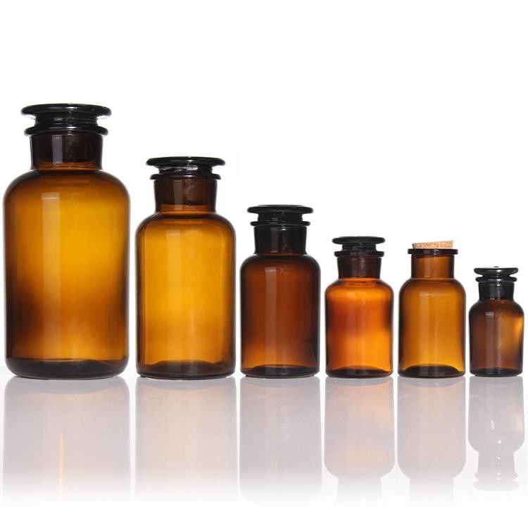 Bottiglia di reagenti per bocca larga da 125 ml in vetro vintage