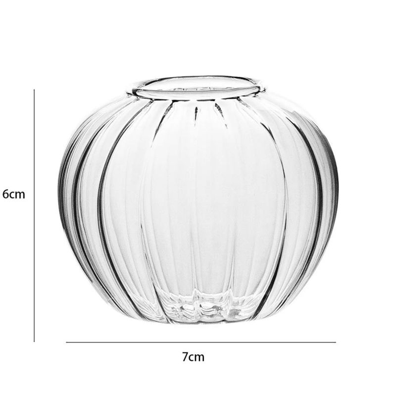 Vaso di vetro nordico trasparente in stile classico per la decorazione del tavolo da pranzo