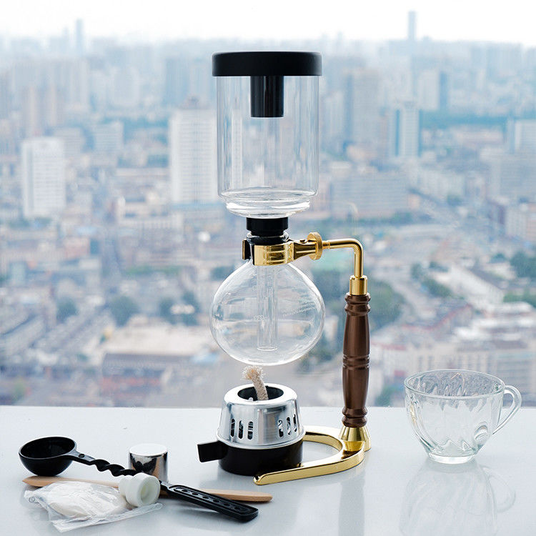 Classico design cucina borosilicato vetro caffettiera 2-5 tazze siphon caffettiera per la produzione di caffè professionale