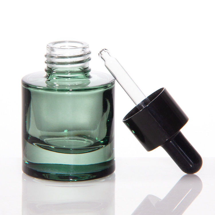 Imballaggio per la cura della pelle cosmetica 20 ml 30 ml cilindro chiaro capelli ambra olio essenziale siero bottiglia gocciolante di vetro
