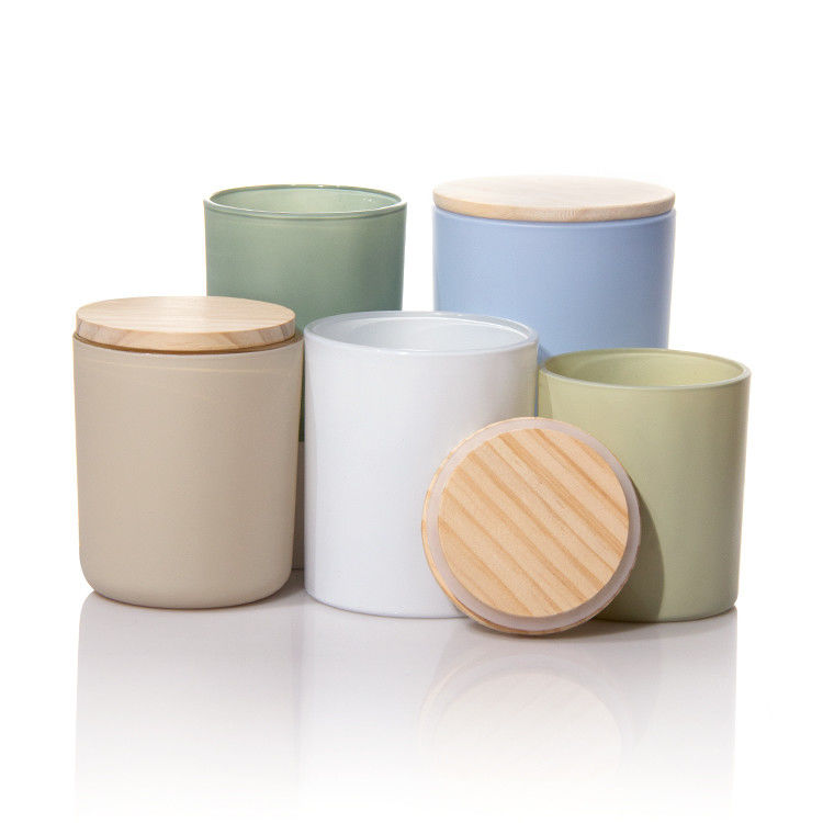 Vaso per candele opache multicolore Porta vetri per candele con tappo di sughero