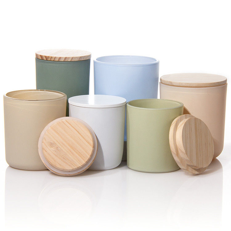 Vaso per candele opache multicolore Porta vetri per candele con tappo di sughero