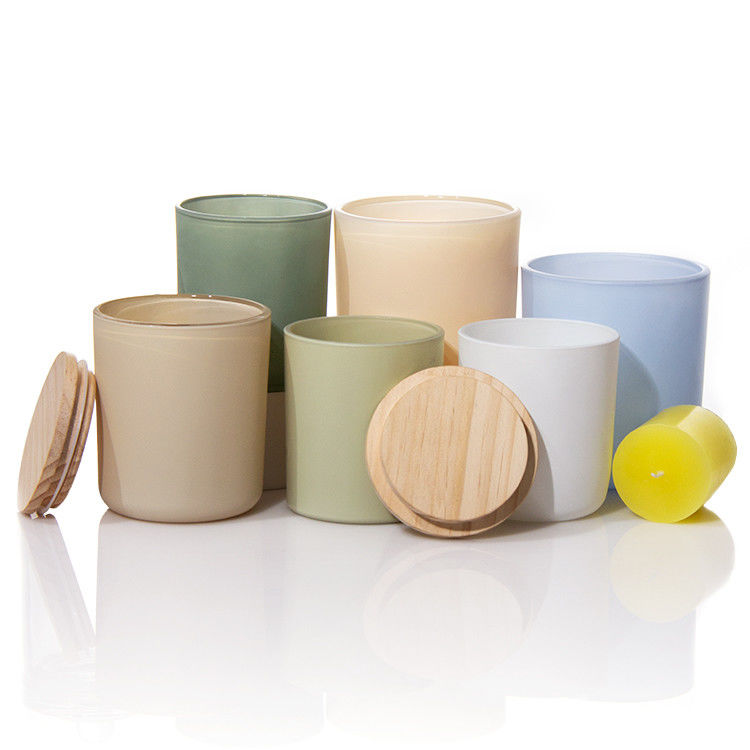 Vaso per candele opache multicolore Porta vetri per candele con tappo di sughero