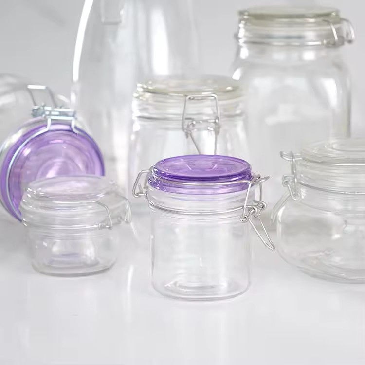 Popolare all'ingrosso 100ml 180ml 280ml Food Grade Round Honey Glass Jar With Clip Cover
