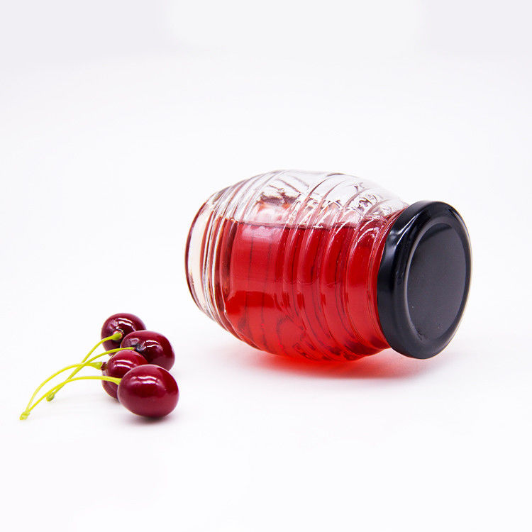 Etichetta personalizzata Forma esagonale 100ml 180ml 380ml Vaso di vetro di marmellata di miele per miele Olive Fruit