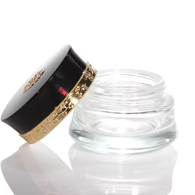 Cosmetici Crema Faccia Vaso di vetro 50ml E imballaggio in vetro Rotonda Bottiglia di vetro ghiacciata Qualità personalizzata 5g 10g 15g
