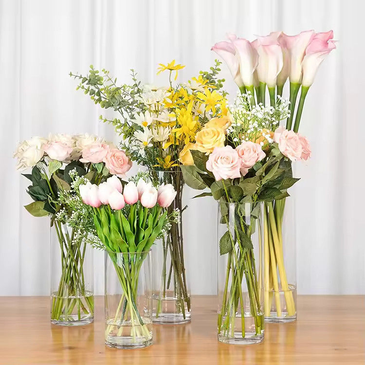 Vaso di fiori in vetro in stile europeo in soggiorno in albergo Vaso di vetro per la casa