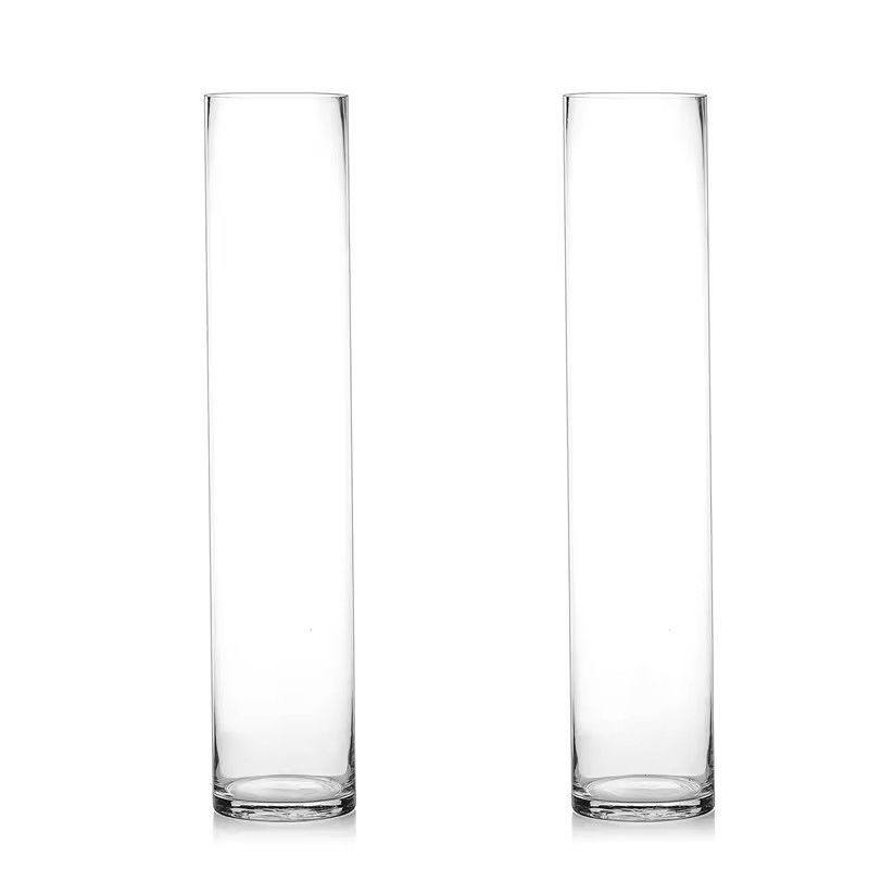 Vaso di fiori in vetro trasparente a cilindro idroponico per decorazioni alberghiere Cerimonia di nozze