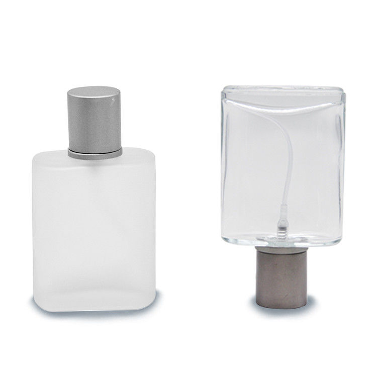 Bottiglia di profumo quadrata personalizzata 30ml 50ml 100ml Bottiglie di vetro di profumo a colori chiari