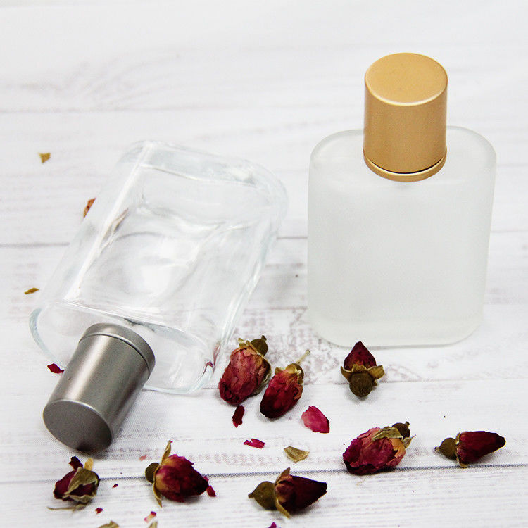 Bottiglia di profumo quadrata personalizzata 30ml 50ml 100ml Bottiglie di vetro di profumo a colori chiari