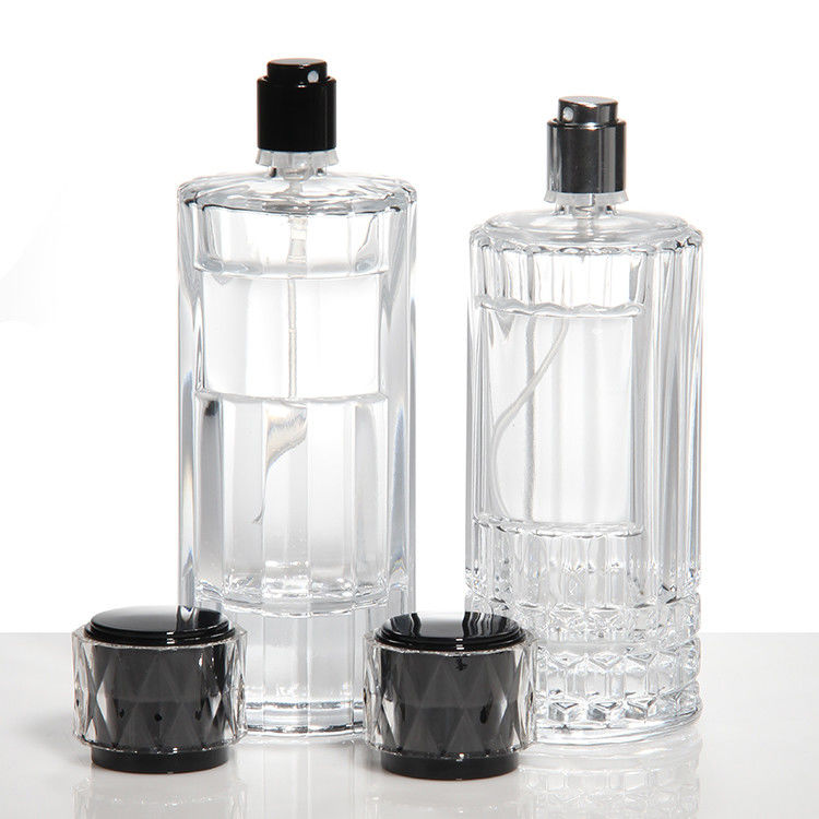 Logo personalizzato Eleganza Decorazione intagliata Bottiglia di vetro vuota 50ml Bottiglia di profumo di lusso
