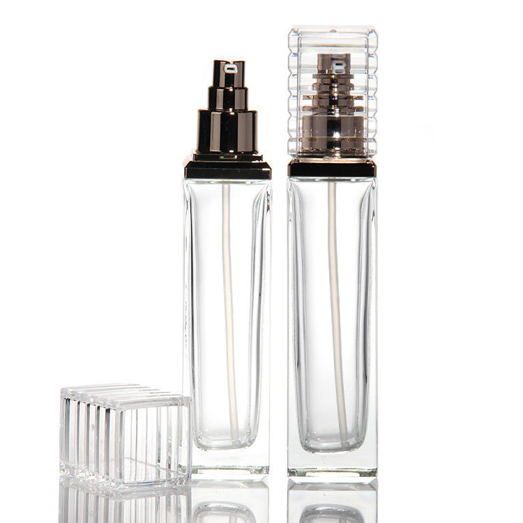 30 ml 50 ml 80 ml 100 ml Bottiglia di vetro trasparente pompa per siero olio essenziale lozione profumante