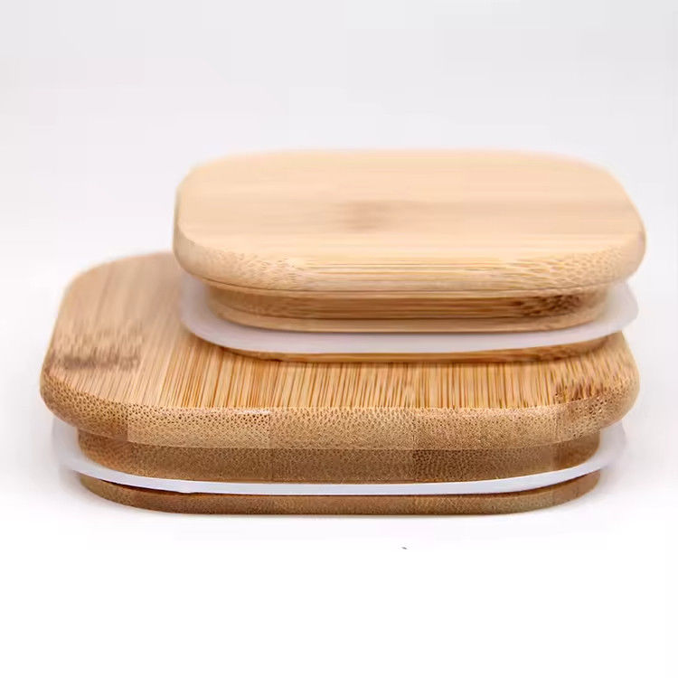 Fabbrica Logo personalizzato Bottiglia di legno massello Legno rotondo quadrato tazza tazza tappo Bambù Copertura per barattolo