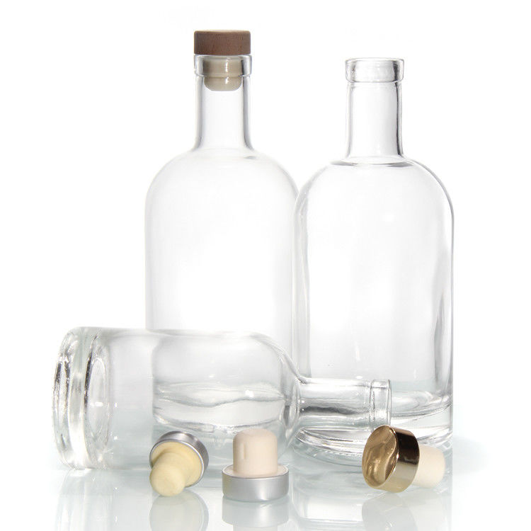 Bottiglie a base pesante da 12 oz per bottiglie di liquore in vetro trasparente da 750 ml