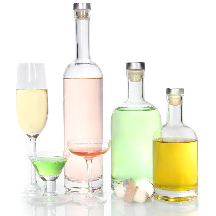 Bottiglie a base pesante da 12 oz per bottiglie di liquore in vetro trasparente da 750 ml