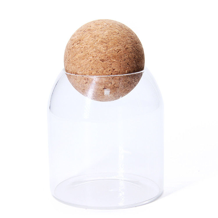 Pot di sigillo ad alta borosilicato a 500 ml con coperchio di sughero