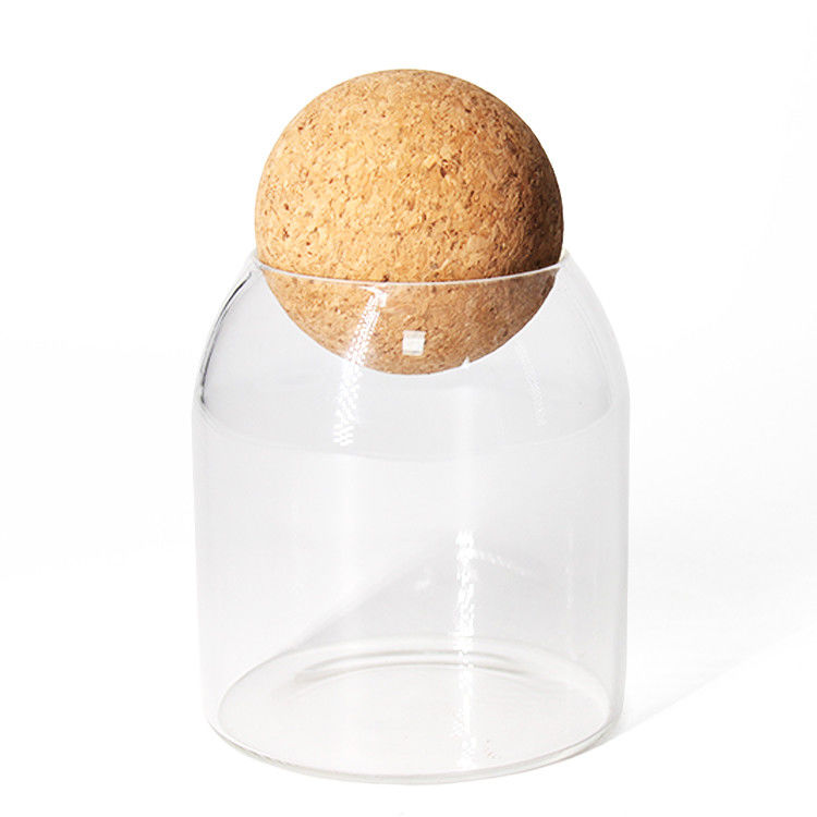 Pot di sigillo ad alta borosilicato a 500 ml con coperchio di sughero