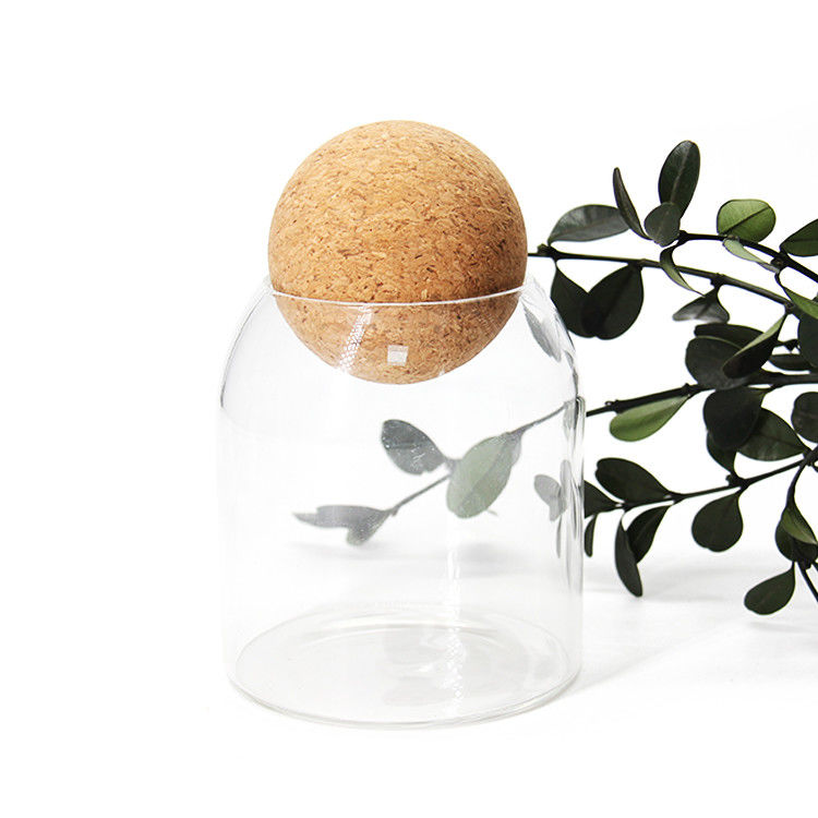 Pot di sigillo ad alta borosilicato a 500 ml con coperchio di sughero