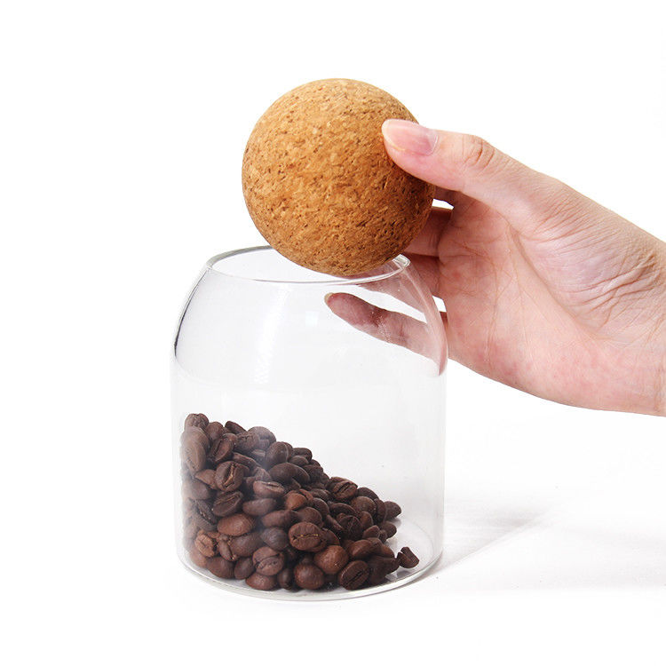 Pot di sigillo ad alta borosilicato a 500 ml con coperchio di sughero