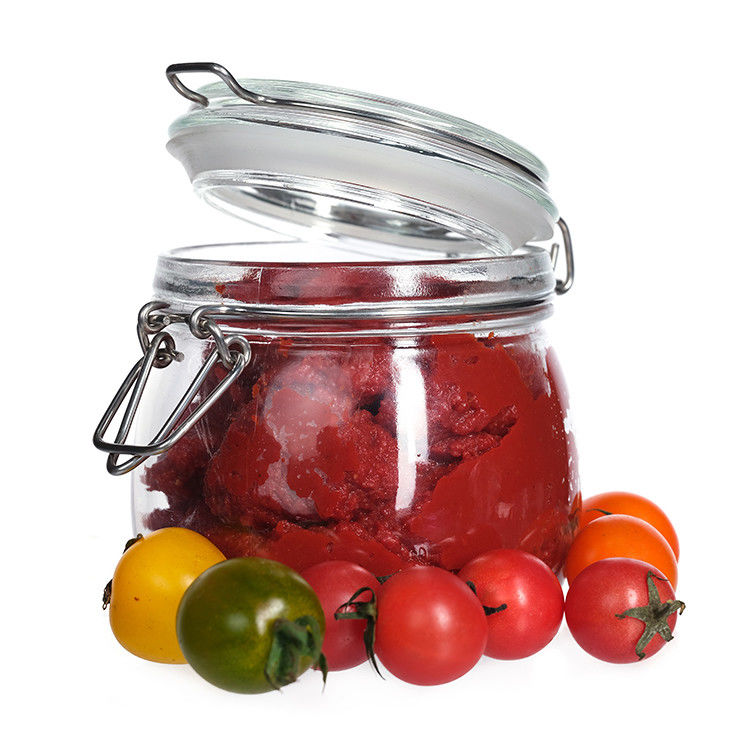 Bottine di zucchero a gomma a bocca larga personalizzate 300ml 500ml 750ml Bottine di cibo in vetro ermetico con coperchio flessibile