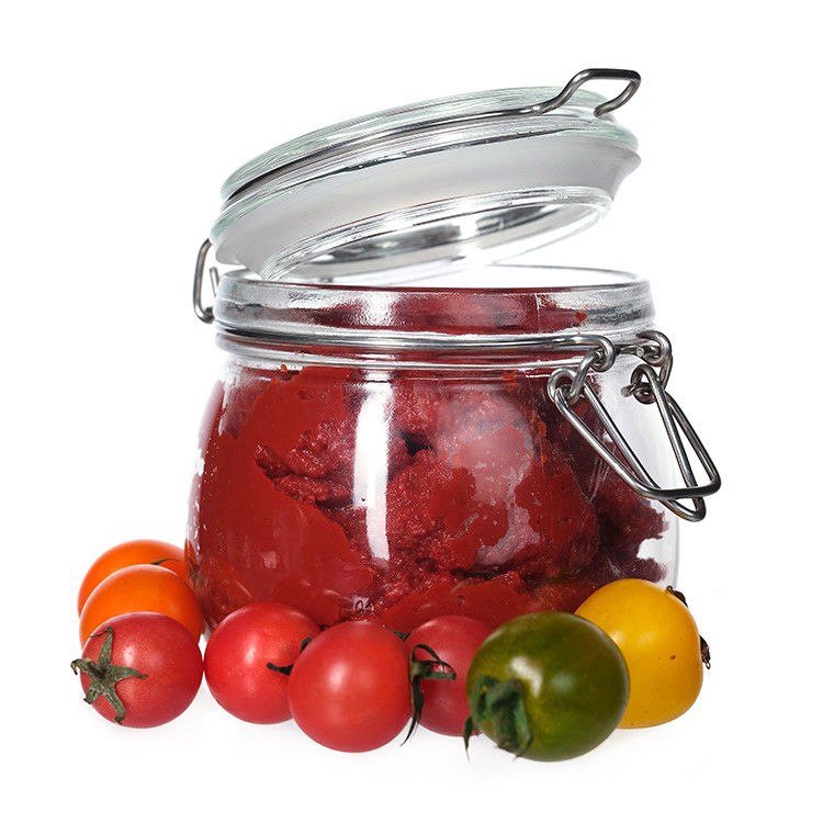 Bottine di zucchero a gomma a bocca larga personalizzate 300ml 500ml 750ml Bottine di cibo in vetro ermetico con coperchio flessibile
