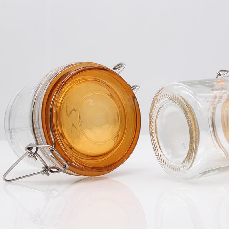 Ingrosso di vetri Spiccia chiara Caffè biscotti Vaso di vetro Vaso di vetro per la conservazione degli alimenti con coperchio di vetro sigillato