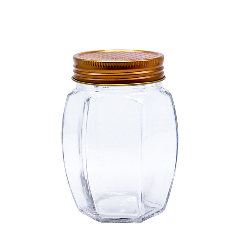 Vaso di forma rotonda di alta qualità Vaso di vetro sigillato Vaso di stoccaggio di miele Vaso di qualità alimentare