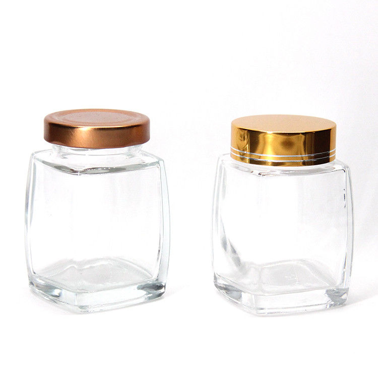 Grado alimentare 220Ml 280Ml 380Ml 500Ml Vintage Tea Quilted Canister Honey Glass Jar With Lug Cap
