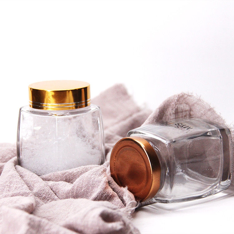 Grado alimentare 220Ml 280Ml 380Ml 500Ml Vintage Tea Quilted Canister Honey Glass Jar With Lug Cap