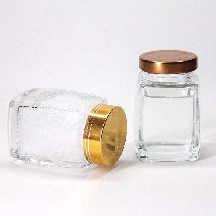 Grado alimentare 220Ml 280Ml 380Ml 500Ml Vintage Tea Quilted Canister Honey Glass Jar With Lug Cap