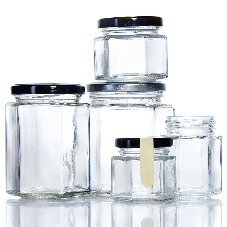Grado alimentare 220Ml 280Ml 380Ml 500Ml Vintage Quilted Tea Canister Glass Jar With Lug Cap