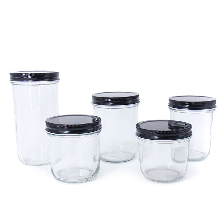 Nuovo design trasparente forma rotonda di vetro marmellata di cetriolo vaso di vetro per lo stoccaggio
