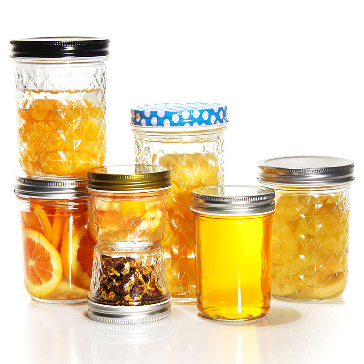 Nuovo design trasparente forma rotonda di vetro marmellata di cetriolo vaso di vetro per lo stoccaggio