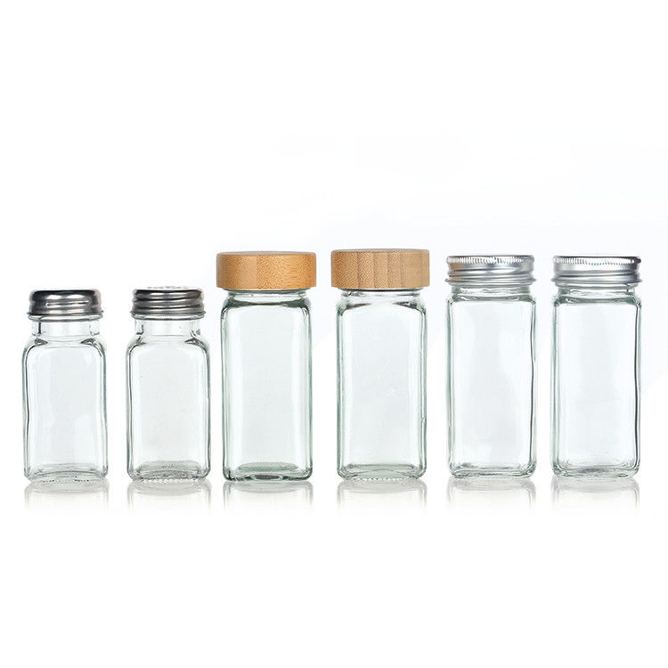 Vaso di spezie di vetro Condimenti Bottiglie di stoccaggio con canale pieghevole Cucina Bbq Strumento Erbe e spezie Strumenti