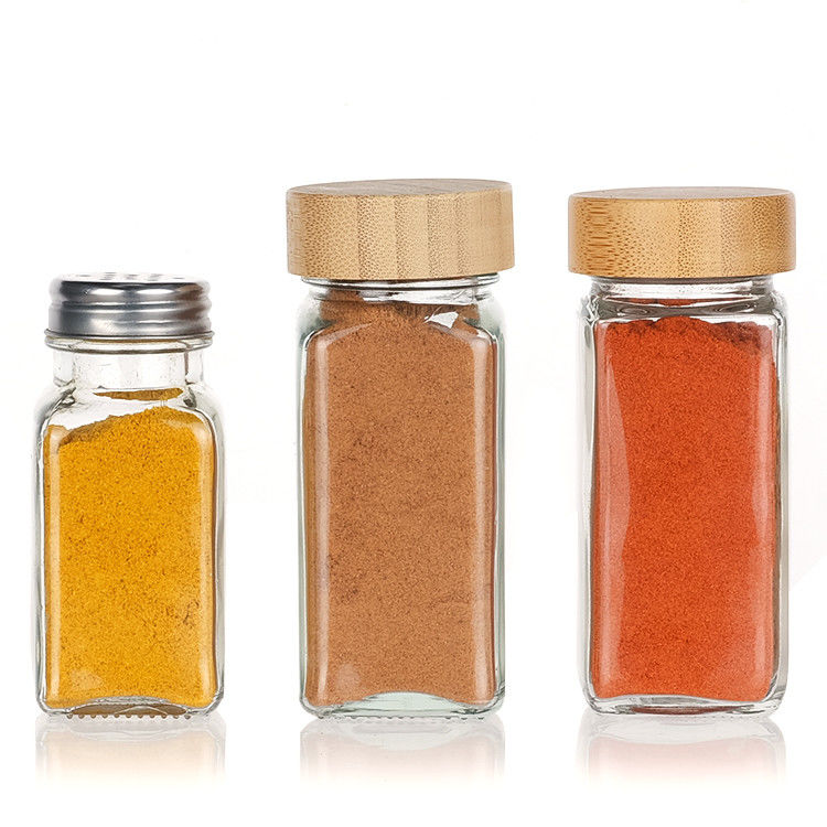 Vaso di spezie di vetro Condimenti Bottiglie di stoccaggio con canale pieghevole Cucina Bbq Strumento Erbe e spezie Strumenti